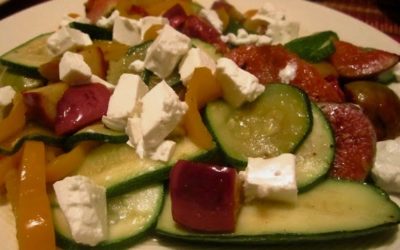 Fig, Cougette and Apple salad with Feta Cheese